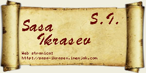 Saša Ikrašev vizit kartica